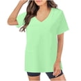 thumbnail image 1 of Xfvqtps V-Neck Scrubs Tops for Women Soft Stretch Wrinkle-Resist Medical Nursing Uniform with 2 Pockets Comfortable Lightweight Working Uniform Short Sleeve Solid Color Blouse Mint Green, 1 of 4