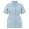 thumbnail image 1 of Xfvqtps V-Neck Scrubs Tops for Women Soft Stretch Wrinkle-Resist Medical Nursing Uniform with 2 Pockets Comfortable Lightweight Working Uniform Short Sleeve T-Shirt Blouse Light Blue, 1 of 4