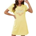 thumbnail image 1 of Xfvqtps Valentine's Day Nightgown for Women Plus Size Droplet Love Print Short Sleeve Crew Neck Solid Color Lightweight Soft Comfortable Pajamas Yellow, 1 of 3