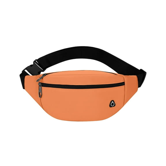 Xfvqtps Waist Bag for Men Adjustable Strap Zip up Outdoor Sports Nylon Chest Bag Orange