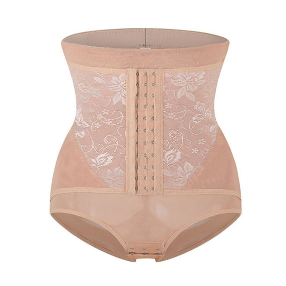 Xfvqtps Waist Trainer for Women Shapewear Pants Lace Breathable Corset Tummy Control Slimming Body Shaper Girdle Waist Cincher Postpartum Belly Band Beige