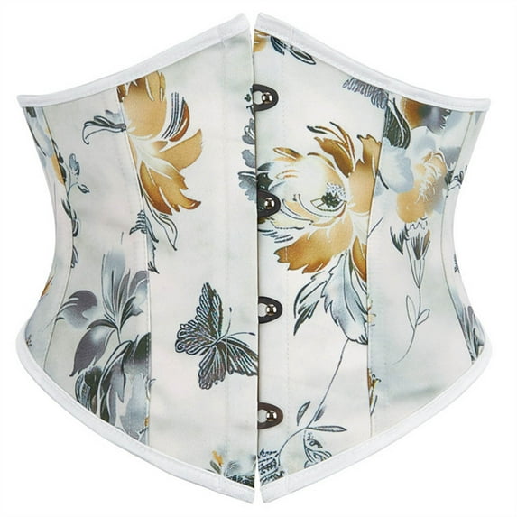 Xfvqtps Waist Trainer for Women Floral Print Corset Shapewear Tummy Control Slimming Body Shaper Girdle Waist Cincher Postpartum Belly Band Green