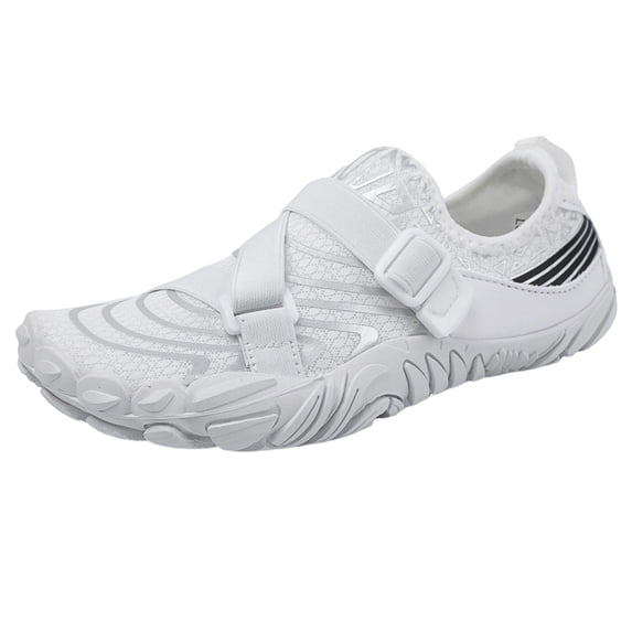 Xfvqtps Water Shoes Men Quick-Dry Aqua Shoes for Beach Pool Adjustable Elastic Strap Breathable Slip on Summer Barefoot Swim Shoes