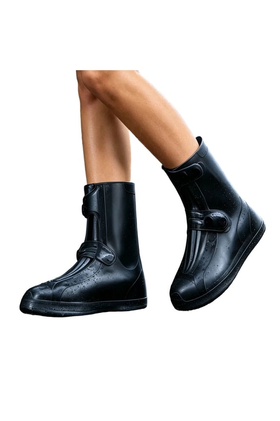 Waterproof Shoe Covers Adjustable Buckle Non Slip Reusable Rain Boot Protectors for Outdoor Walking Hiking Commute
