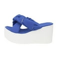 thumbnail image 1 of Xfvqtps Wedge Sandals for Women Slide Flatform Cross Straps Soft Sole Non Slip Comfortable Lightweight Breathable Walking Beach Summer Sandals Blue, 1 of 9
