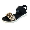 thumbnail image 1 of Xfvqtps Wedges for Women Mid Heel Flatform Elastic Straps Slide Printing Cutout Open Toe Lightweight Dressy Casual Summer Sandals Brown, 1 of 7