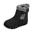 thumbnail image 1 of Xfvqtps Winter Boots for Women Mid Calf Waterproof Snow Boots with Plush Fleece Lining Slip on Design Adjustable Strap for Outdoor Cold Weather Black, 1 of 8