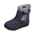 thumbnail image 1 of Xfvqtps Winter Boots for Women Mid Calf Waterproof Snow Boots with Plush Fleece Lining Slip on Design Adjustable Strap for Outdoor Cold Weather Navy, 1 of 9