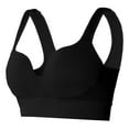 thumbnail image 1 of Xfvqtps Women Bras Push up Gather Together Deep V Neck Elastic Solid Color Standard Strap Sports Bras Black, 1 of 7