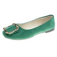 thumbnail image 1 of Xfvqtps Women Casual Flats with Metal Buckle Slip on Work Shoes Round Toe Comfortable Walking Shoes Quilted Insole Multiple Colors Available Green, 1 of 9