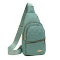thumbnail image 1 of Xfvqtps Women Chest Bag with Earphone Hole Zipper Fashion Travel Outdoor Sports Crossbody Bags Green, 1 of 4
