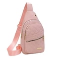 thumbnail image 1 of Xfvqtps Women Chest Bag with Earphone Hole Zipper Fashion Travel Outdoor Sports Crossbody Bags Pink, 1 of 8