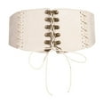 thumbnail image 1 of Xfvqtps Women Elastic Corset Waist Belt Lace up Tied Corset Suede Belts for Dress Halloween Beige, 1 of 4