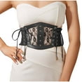 thumbnail image 1 of Xfvqtps Women Elastic Corset Waist Belt Lace up Tied Mesh Corset Belts for Dress Halloween Black, 1 of 5