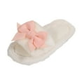 thumbnail image 1 of Xfvqtps Women Fluffy Slippers Cute Bow Decor Open Toe Non-Slip Warm Comfortable Winter Indoor Home Plush Slippers White, 1 of 9