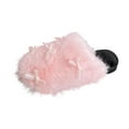 thumbnail image 1 of Xfvqtps Women Fluffy Slippers Lace Bow Versatile Cute Indoor Home Funny Winter Non-Slip Thick Sole Plush Slippers Pink, 1 of 9