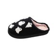 thumbnail image 1 of Xfvqtps Women Halloween Fluffy Slippers Cute Ghost Embroidery Versatile Indoor Home Funny Winter Non-Slip Plush Slippers Black, 1 of 9