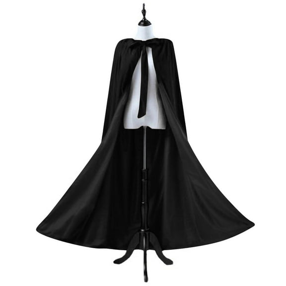Xfvqtps Women Hooded Cloak Open Front Lace up Solid Color Velvet Flannel Soft Windproof Poncho Black
