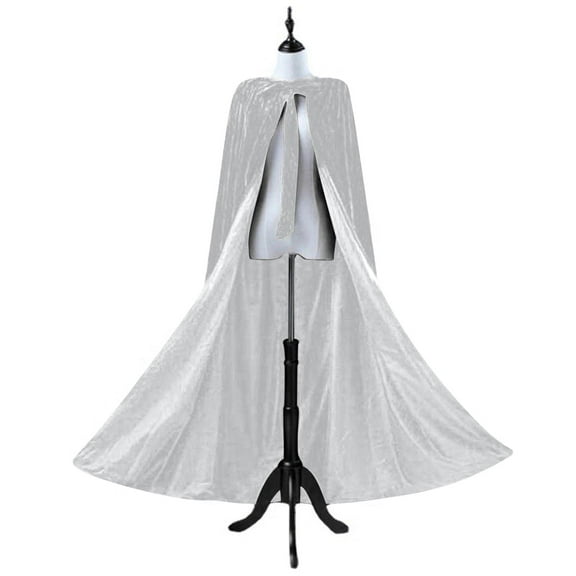 Xfvqtps Women Hooded Cloak Open Front Lace up Solid Color Velvet Flannel Soft Windproof Poncho White