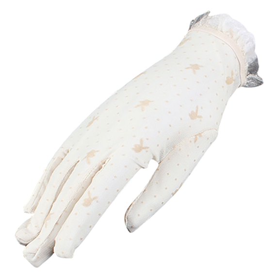 Xfvqtps Women Lace Gloves Polka Dot Rabbit Embroidery Wedding Dresses Performances Dance Party Decorations Elastic Breathable Gloves Beige