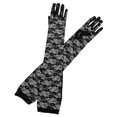 thumbnail image 1 of Xfvqtps Women Long Lace Gloves Wedding Dresses Performances Dance Party Decorations Elastic Breathable Gloves Black, 1 of 4