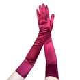 thumbnail image 1 of Xfvqtps Women Long Satin Gloves Solid Color for Christmas Party Dancing Evening Party Opera Wine, 1 of 4