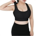 thumbnail image 1 of Xfvqtps Women Sports Bra for Large Breasts Back Buckle Hollow out Mesh Breathable Racerback High Impact Elastic Yoga Workout Crop Tank Top Black, 1 of 7