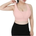 thumbnail image 1 of Xfvqtps Women Sports Bra for Large Breasts Back Buckle Hollow out Mesh Breathable Racerback High Impact Elastic Yoga Workout Crop Tank Top Pink, 1 of 7