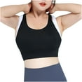 thumbnail image 1 of Xfvqtps Women Sports Bra for Large Breasts Back Buckle Standard Strap Racerback Color Blocking High Impact Elastic Yoga Workout Crop Tank Top Black, 1 of 6