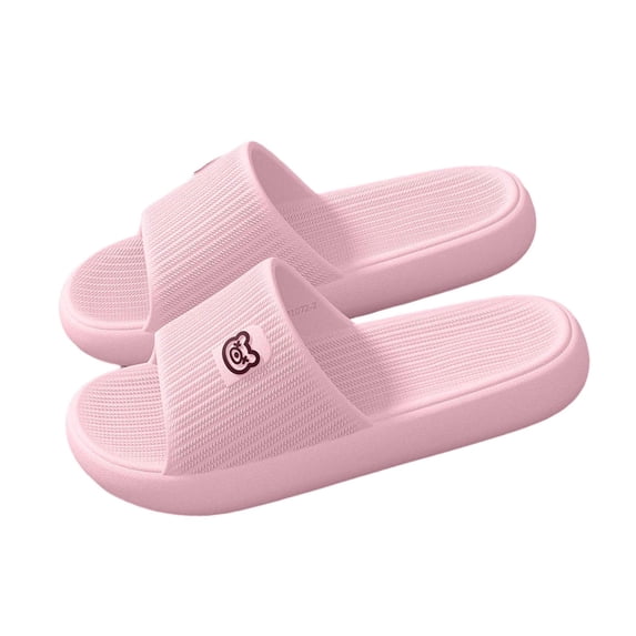 Xfvqtps Women Thick Sole EVA Slippers Home Shower Non-Slip Comfortable Bathroom Shoes Washable Waterproof Slides Sandals for Couple