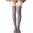 thumbnail image 1 of Xfvqtps Women Thigh High Socks Over Knee Fake Translucent Invisible Warm Fleece Solid Fashion Sheer Socks Gray, 1 of 6