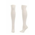 thumbnail image 1 of Xfvqtps Women Thigh High Socks Thread Over the Knee Solid Color Premium Comfort Soft Cozy Cotton Stockings White, 1 of 4