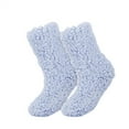 thumbnail image 1 of Xfvqtps Women Wool Socks Extra Thick Winter Warm Solid Color Long Tube Home Floor Socks Blue, 1 of 3