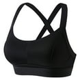 thumbnail image 1 of Xfvqtps Women Workout Bra Tank Top Back Buckle Cross Straps Push up Fit High Impact Sports Bra Built-in Bra Crop Top Black, 1 of 9