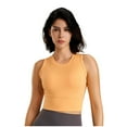 thumbnail image 1 of Xfvqtps Women Workout Bra Tank Top Push up Sports Bra Built-in Bra Crop Top Yellow, 1 of 8