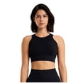 thumbnail image 1 of Xfvqtps Women Workout Bra Tank Top Sleeveless Rib Push up Sports Bra Built-in Bra Crop Top Black, 1 of 8