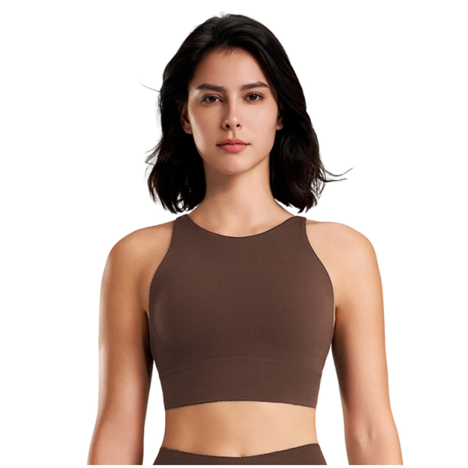 Xfvqtps Women Workout Bra Tank Top Sleeveless Solid Color Fit High ...