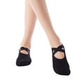 thumbnail image 1 of Xfvqtps Women Yoga Socks with Grip Non Slip Sweat Absorbing Cross Elastic Straps Socks for Sports Pilates Dance Black, 1 of 3