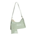 thumbnail image 1 of Xfvqtps Womens 2 PCS Handbag and Purse Stone Pattern Simplicity Retro Style Texture Grace Leather Wallet and Underarm Bag Green, 1 of 1