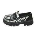 thumbnail image 1 of Xfvqtps Womens Animal Print Loafers Leather Slip on Shoes Chunky Sole Casual Fashion Footwear Black, 1 of 8