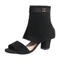 thumbnail image 1 of Xfvqtps Womens Ankle Bootie Sandals Open Toe Casual Shoes Back Zipper Chunky Heel for Spring Summer Versatile Outfits, 1 of 9