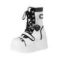thumbnail image 1 of Xfvqtps Womens Ankle Boots Winter Fashion Metal Buckle Lace up Flatform Boots with Thick Sole Gothic Street Style Boots for Casual Wear White, 1 of 5