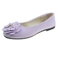 thumbnail image 1 of Xfvqtps Womens Ballet Flats with Flower Detail Suede Like Upper Comfortable Flat Shoes for Women Casual Pointed Toe Flats Purple, 1 of 4