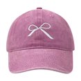 thumbnail image 1 of Xfvqtps Womens Baseball Cap Bow Embroidery Adjustable Soft Top Vintage Fashion Versatile Sunshade Summer Peaked Cap Pink, 1 of 5