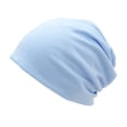thumbnail image 1 of Xfvqtps Womens Beanie Ear Protection Solid Color Simplicity Fashion Stretch Windproof Coldproof Warm Outdoor Fall Soft Skull Cap Light Blue, 1 of 3
