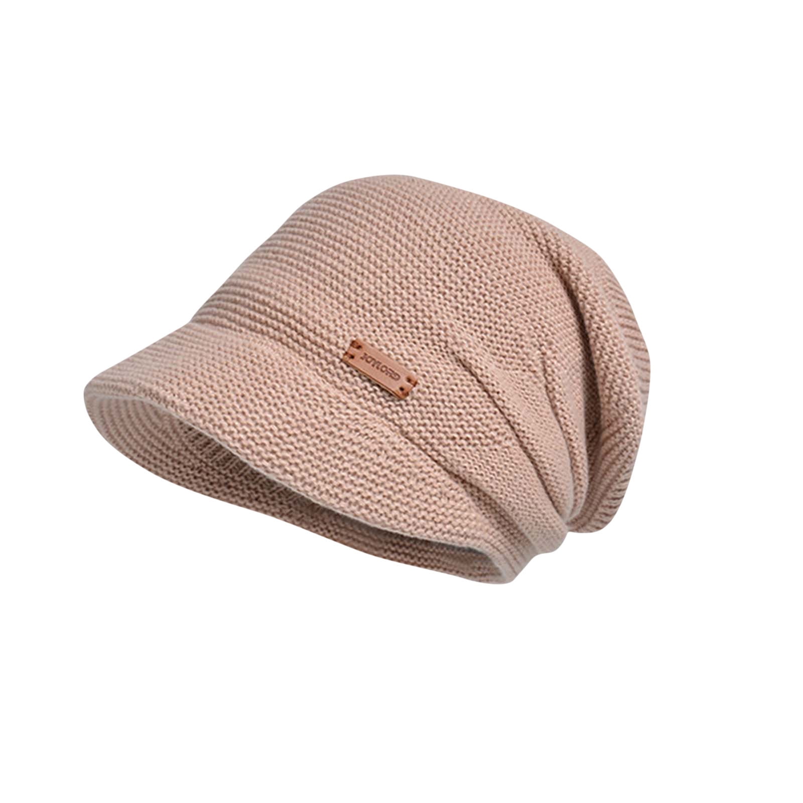 Xfvqtps Womens Beanie Knitted Fleece Lining Solid Color  display picture 3
