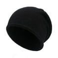 thumbnail image 1 of Xfvqtps Womens Beanie Knitted Fleece Solid Color Simplicity Cuffed Stretch Soft Warm Winter Fashion Versatile Slouchy Hat Black, 1 of 7