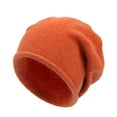 thumbnail image 1 of Xfvqtps Womens Beanie Knitted Fleece Solid Color Simplicity Cuffed Stretch Soft Warm Winter Fashion Versatile Slouchy Hat Orange, 1 of 7