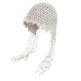 thumbnail image 1 of Xfvqtps Womens Beanie Knitted Pearl Tassel Hollow Out Bohemian Style Fashion Aestheticism Outdoor Summer Skull Cap Beige, 1 of 5