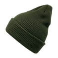 thumbnail image 1 of Xfvqtps Womens Beanie Knitting Cuffed Solid Color Simplicity Fashionable Versatile Windproof Coldproof Warm Winter Skull Cap Army Green, 1 of 4